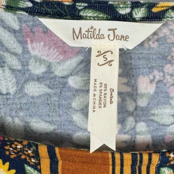 Matilda Jane Moments With You At The Pumpkin Patch Top SM Multicolor Floral EUC - Picture 7 of 8